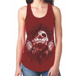 Ladies Black Support 81 Red Tank Top