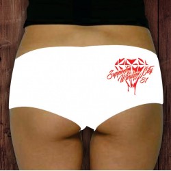 LADIES WHITE SUPPORT 81 BOOTY SHORTS