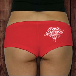 LADIES RED SUPPORT 81 BOOTY SHORTS