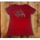 Ladies Red V Neck Support Tee